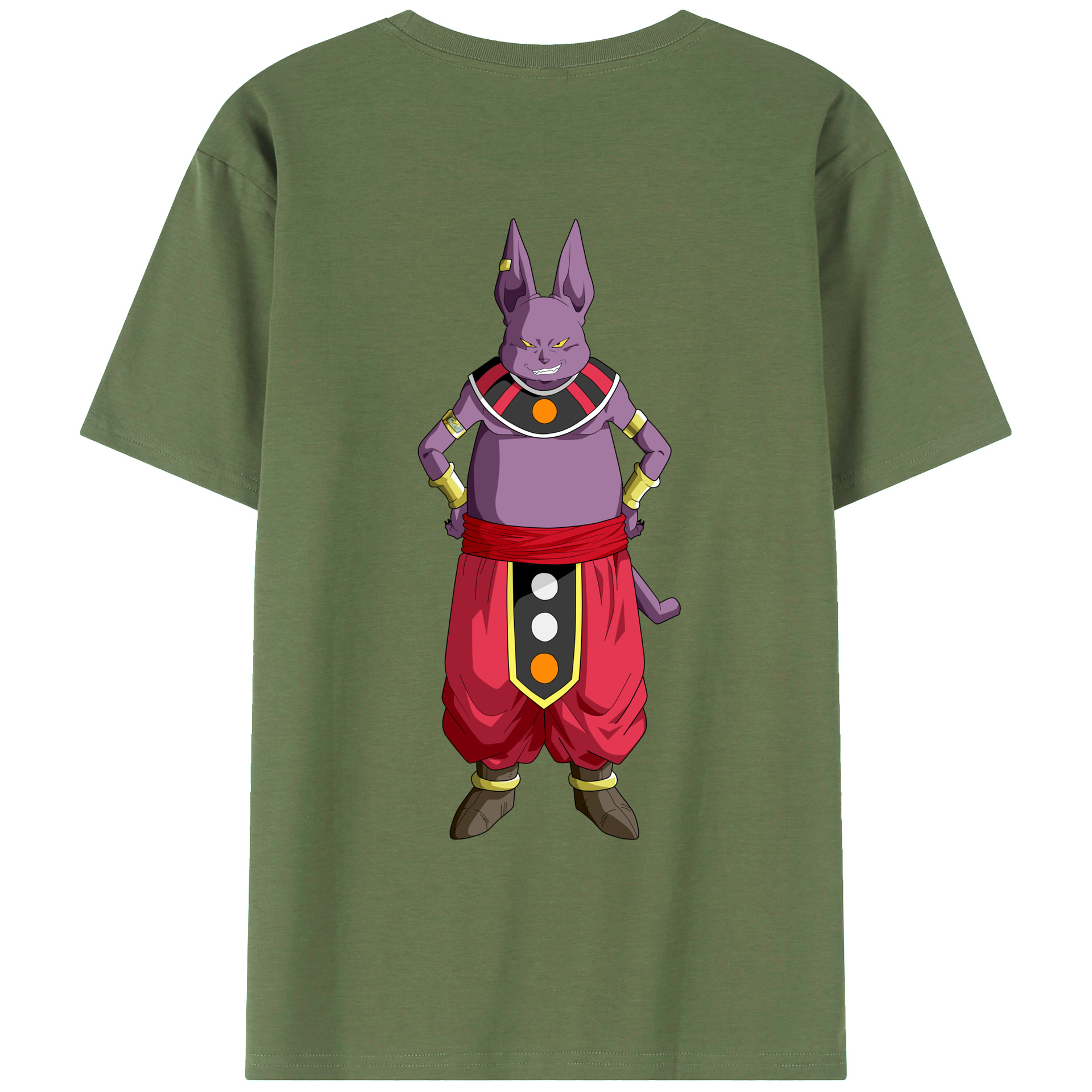 （画像用） ドラゴンボール シャンパ DRAGON BALL Champa 綿100％ メンズ半袖Tシャツ（バックプリント） 通気性